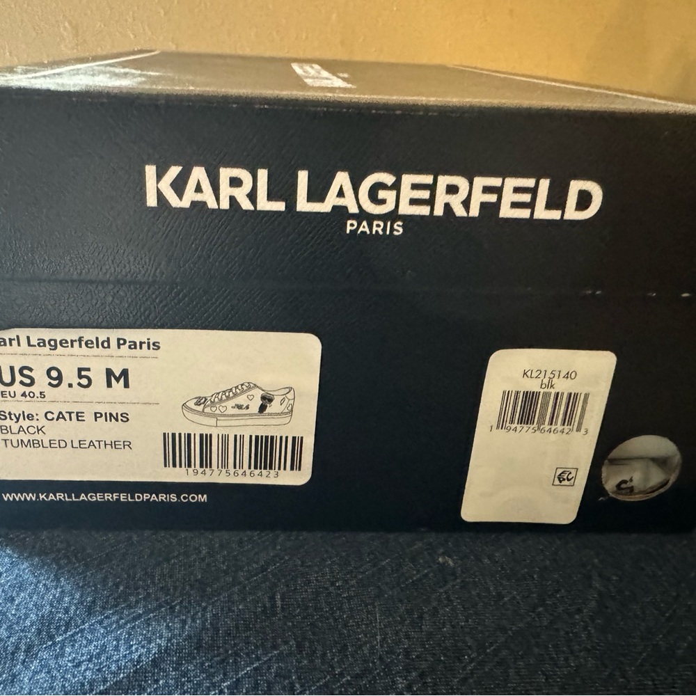 Karl Lagerfeld Cate Pins sneaker black size 9.5 new, never worn in original box